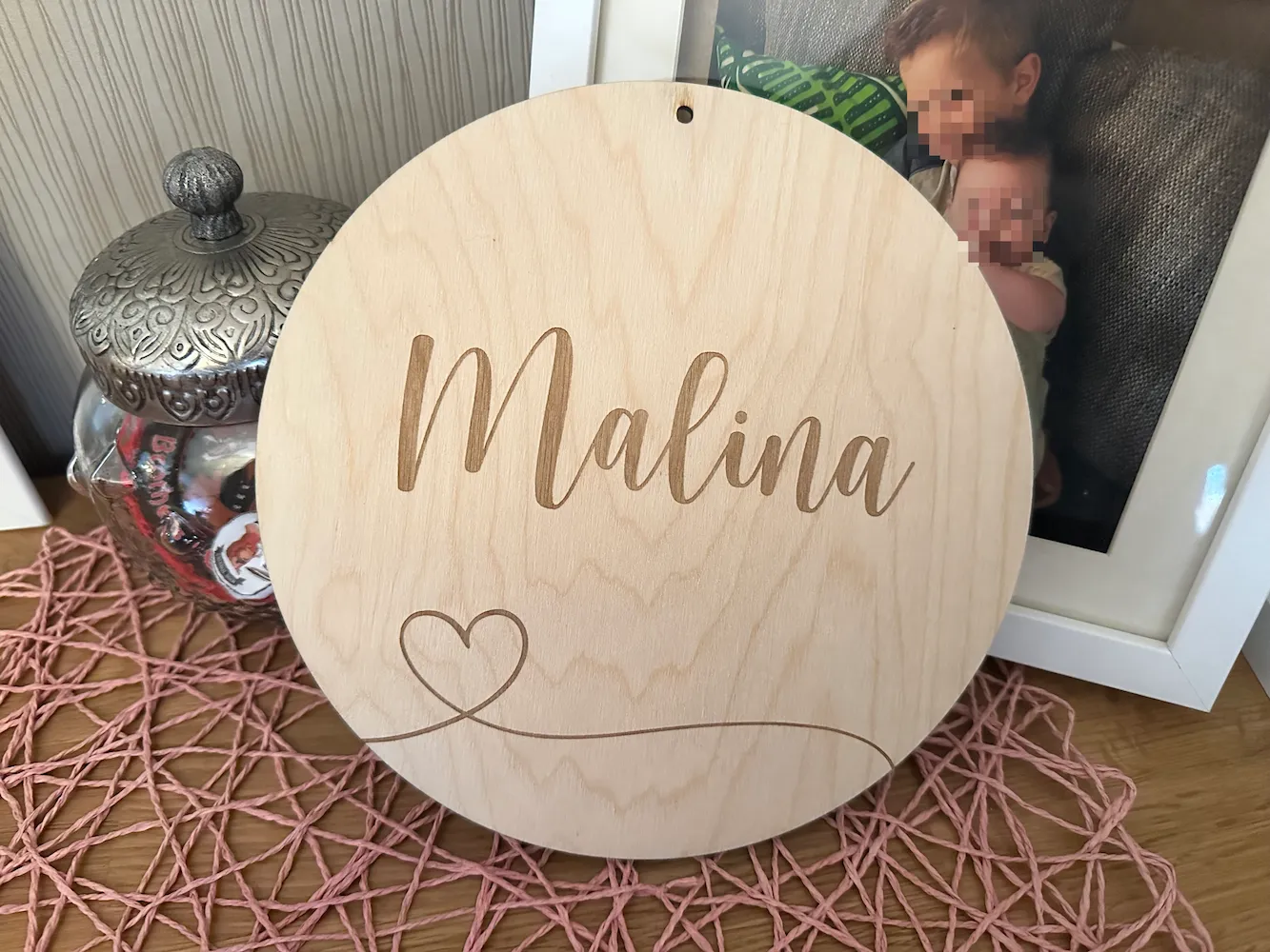 Rundes Schild Melina – Lasergravur